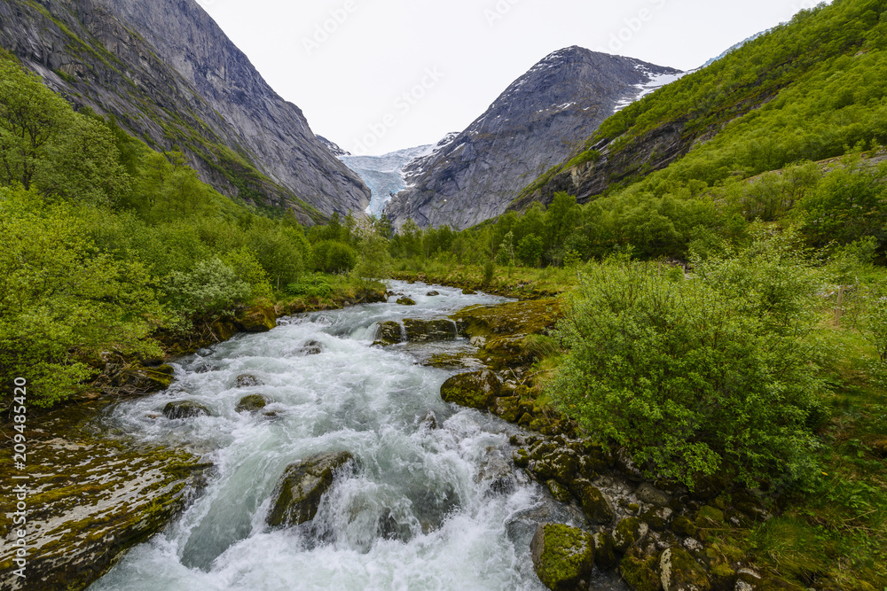Glacier Briksdal in national park, Norway Glacier Briksdal in national park, Norway