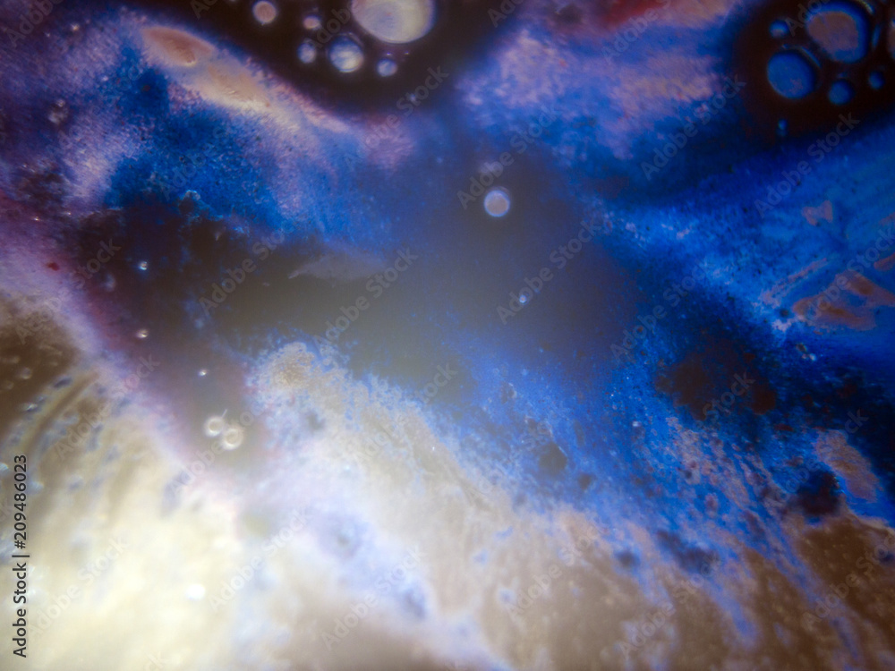 Fototapeta premium the chemical reaction of the paint with water