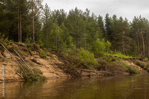 a steep sandy beach on the Vyatka River