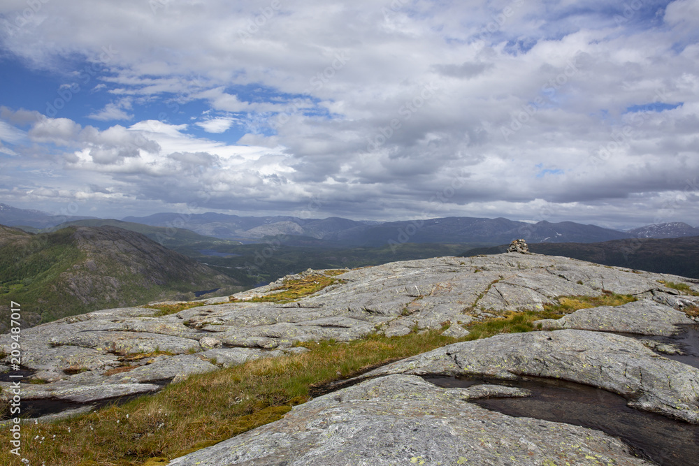 Happy hiking in Northern Norway`s mountain