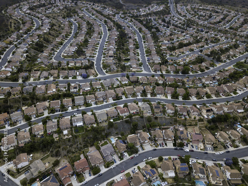 Tract Housing in Santa Fe Hills, San Marcos, California, USA.