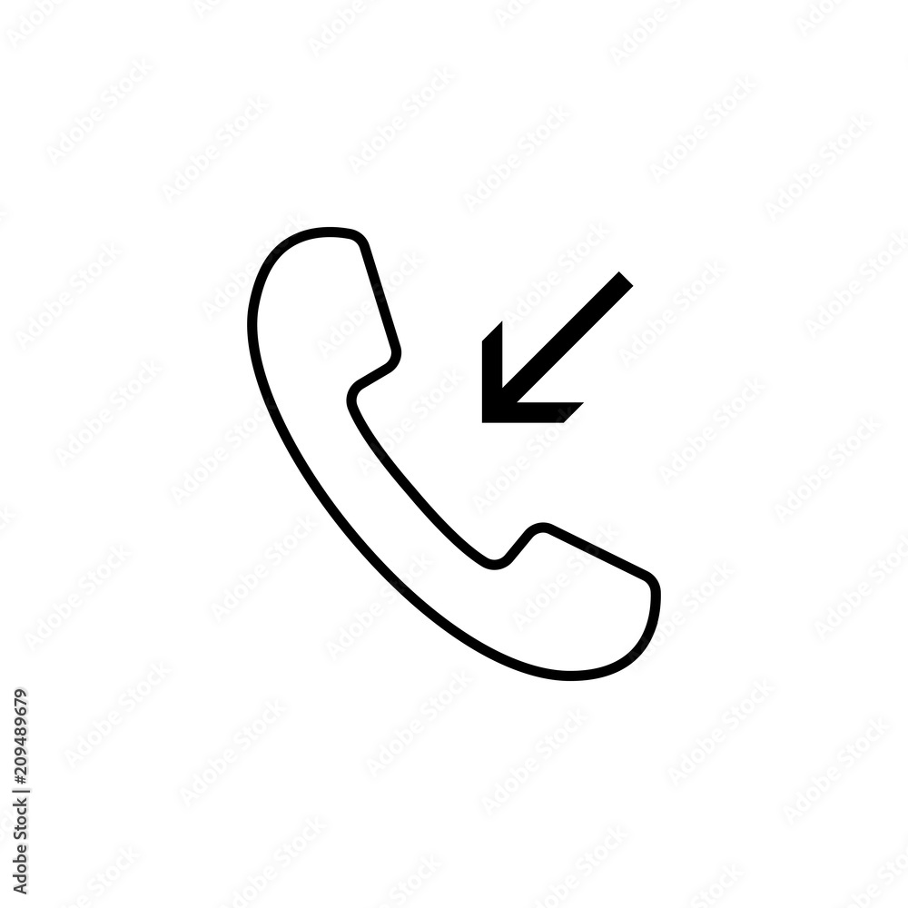 Incoming call icon. Vector illustration. Flat design. Incoming call icon. Vector illustration. Flat design.