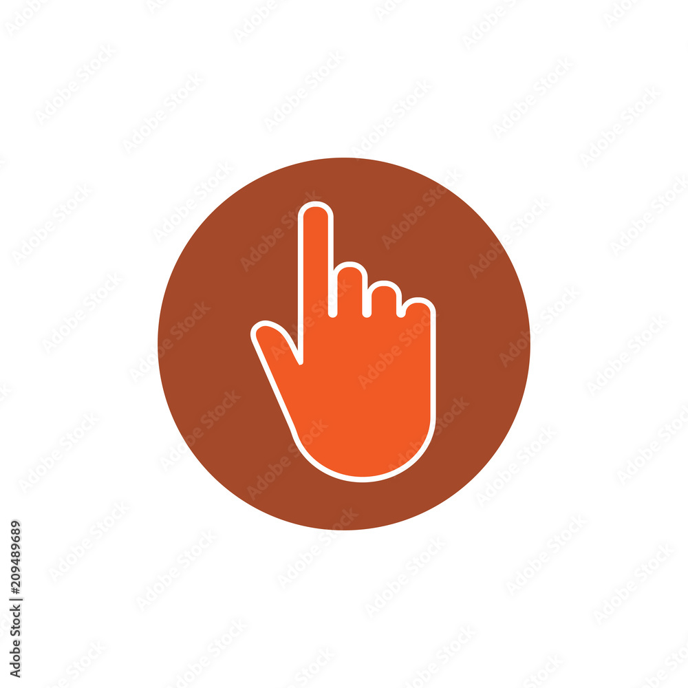 Hand icon. Click sign. Vector illustration. Flat design. Hand icon. Click sign. Vector illustration. Flat design.
