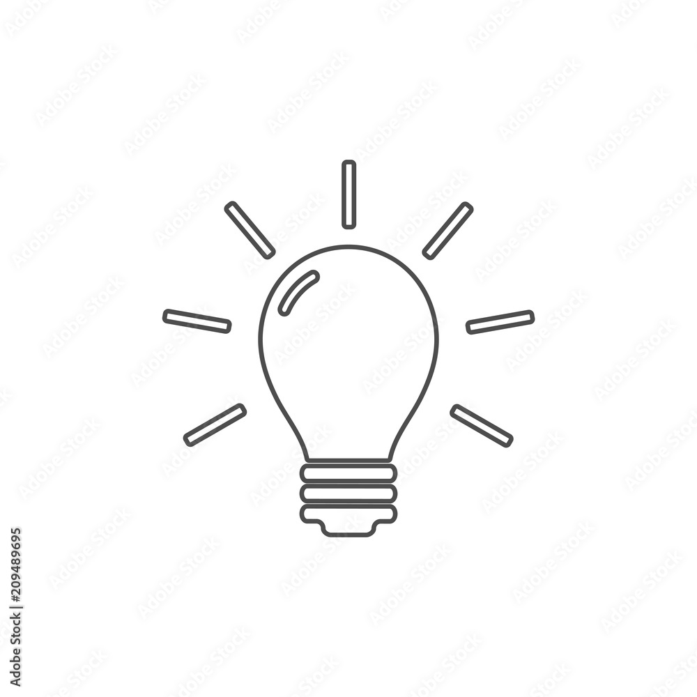 Bulb icon. Vector illustration. Flat design. Bulb icon. Vector illustration. Flat design.