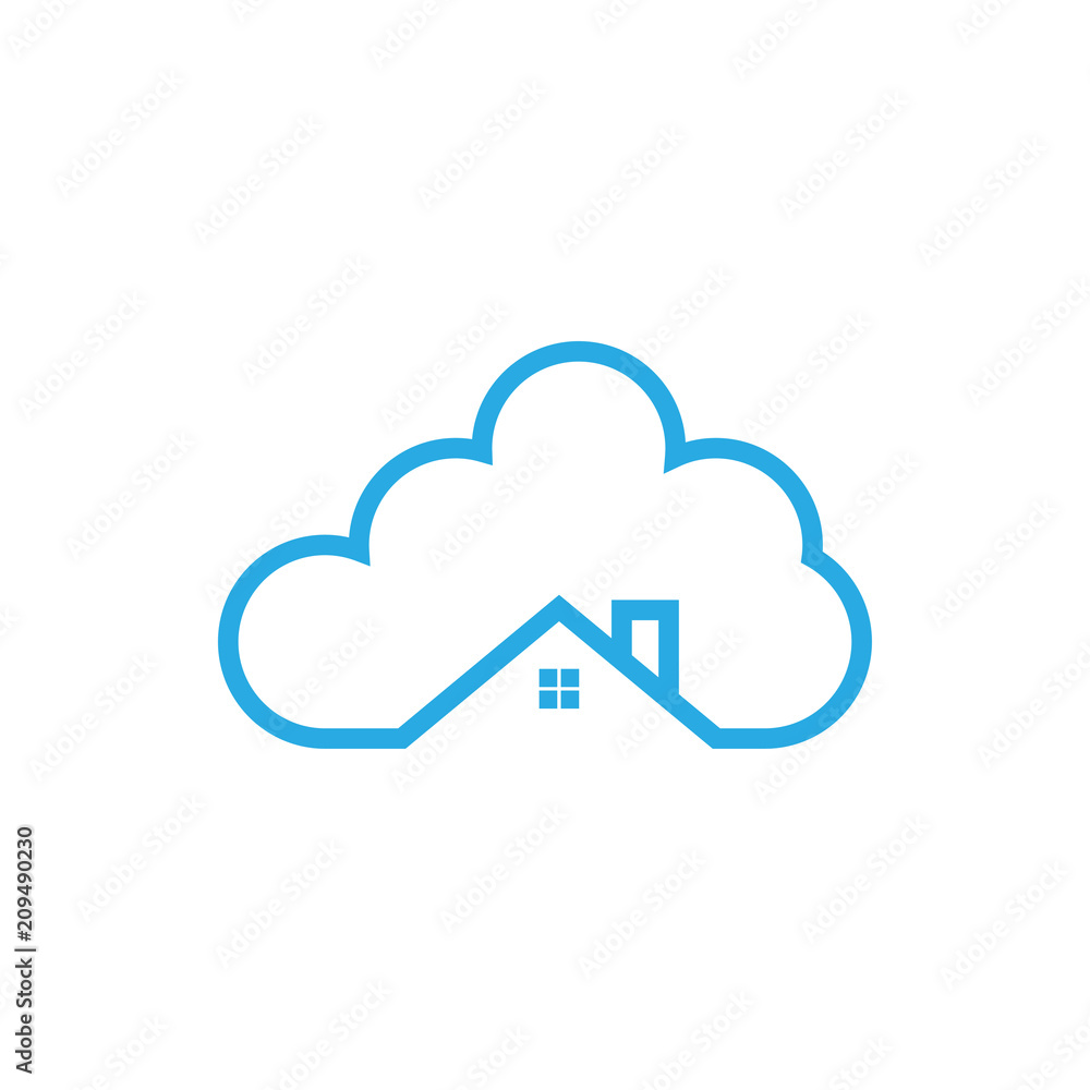 Illustration of cloud house logo icon template Illustration of cloud house logo icon template