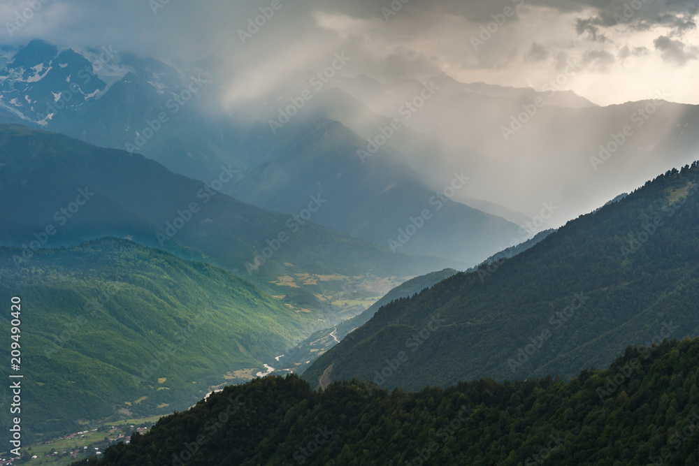 Landscape with majestic mountains Landscape with majestic mountains