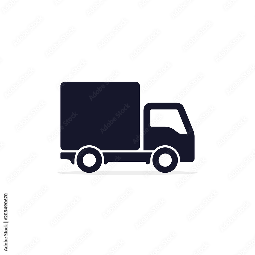 Delivery Truck Icon isolated on white. Vector simple flat illustration. Delivery symbol Delivery Truck Icon isolated on white. Vector simple flat illustration. Delivery symbol