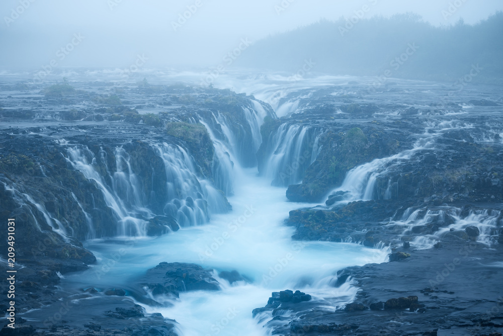 Landscape with Bruarfoss waterfall in Iceland Landscape with Bruarfoss waterfall in Iceland