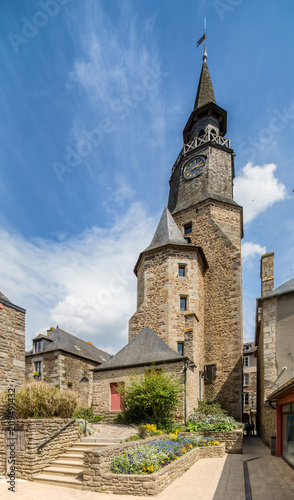 Fototapeta Naklejka Na Ścianę i Meble -  Clock tower in Dinan, Brittany, France