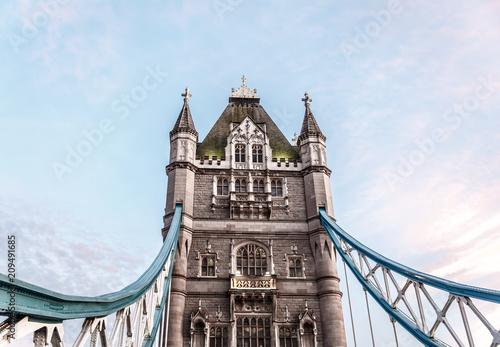 Photography View of the famous London Tower Bridge on sunset. UK