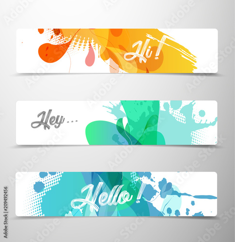 Set of abstract colorful web headers.
