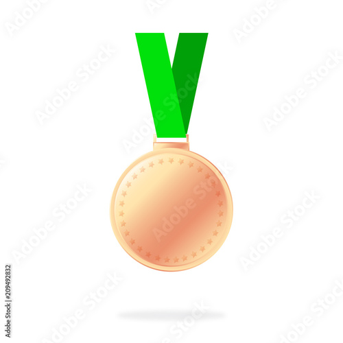 Medal icon. Elegant bronze label with stars.  Bronze Medal symbol for your web site design, logo, app, UI. Award medal on white background.  Vector illustration EPS10.