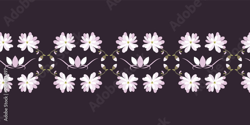 Magnolia stellata vector seamless pattern