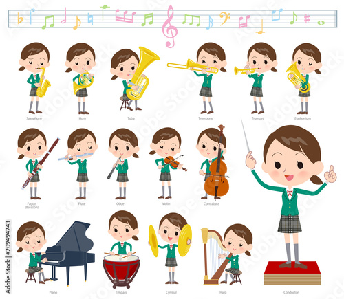 school girl Green Blazer_classic music