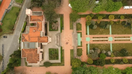 Birdseye view side flight of Serralves Gardens photo