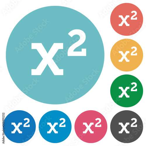Math exponentiation flat round icons