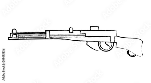 shotgun weapon icon over white background, vector illustration