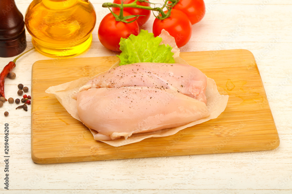 Raw chicken breast