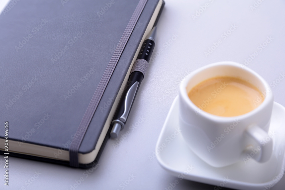 office table with notebook, computer keyboard,, cup of coffee, tablet pc. copy space. office table with notebook, computer keyboard,, cup of coffee, tablet pc. copy space.