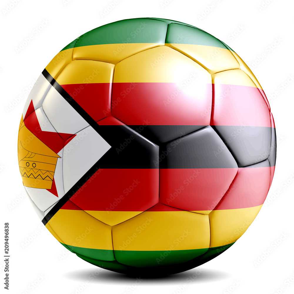 Zimbabwe soccer ball football futbol isolated Zimbabwe soccer ball football futbol isolated