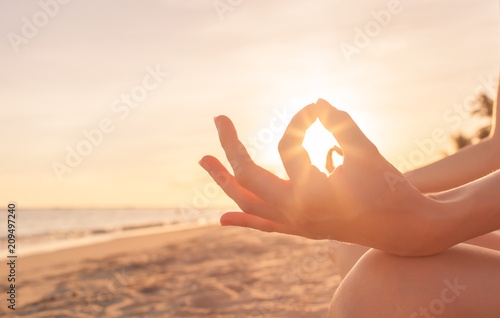 Peaceful meditation on the beach. 