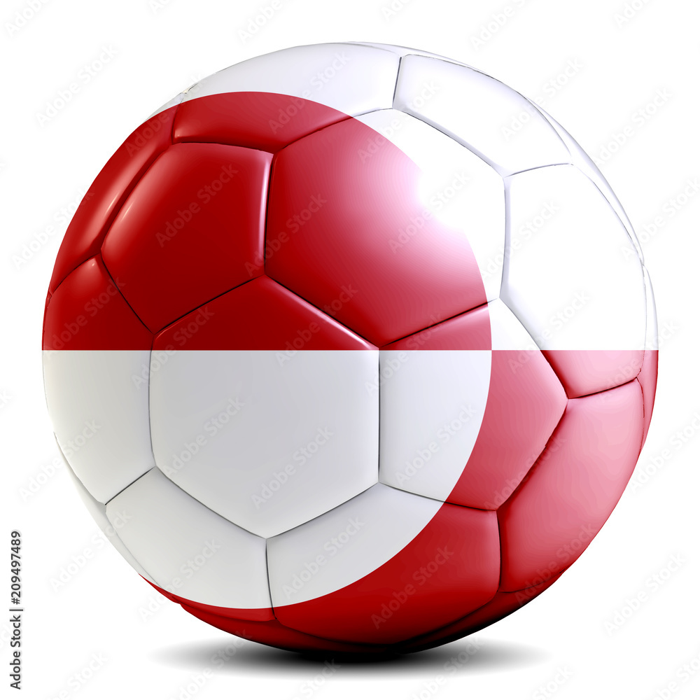 Greenland soccer ball football futbol isolated