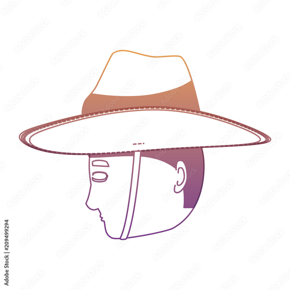 man with boonie hat over white background, vector illustration man with boonie hat over white background, vector illustration