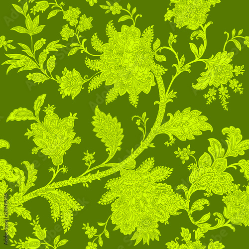 Elegance Seamless pattern with peonies or roses flowers