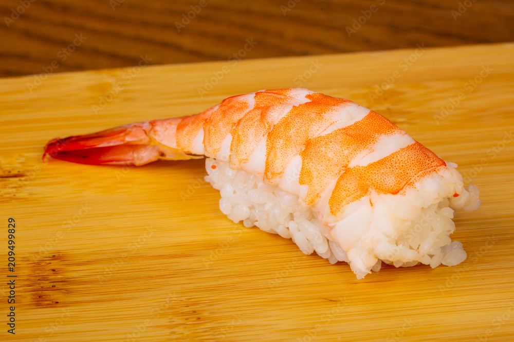 Delicious prawn sushi