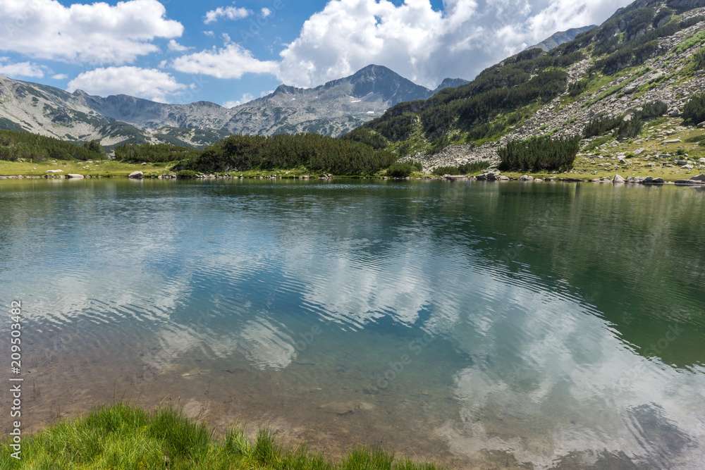 Naklejka premium Amazing Landscape with Muratovo Lake and Banderishki Chukar Peak, Pirin Mountain, Bulgaria