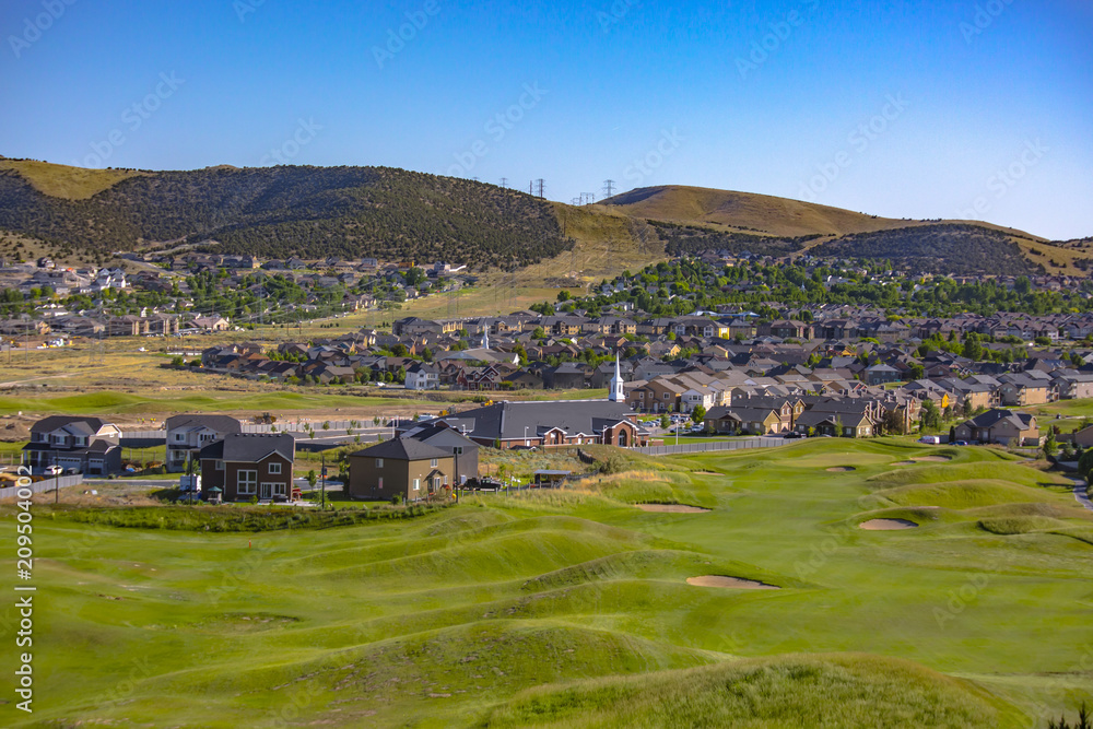 Eagle Mountain homes on hilly golf course