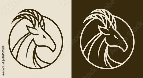 Elegant goat head emblem