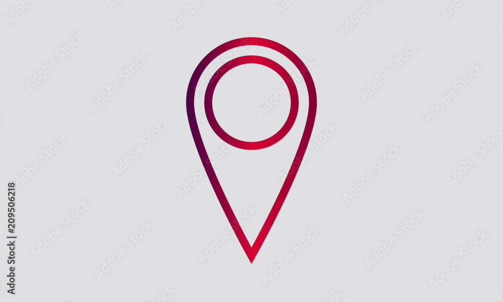 location pin outline gradient style icon vector location pin outline gradient style icon vector