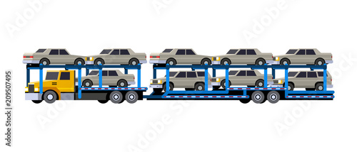 Принти на полотні Car hauler with trailer
