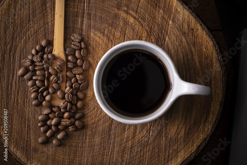 coffee beans wooden