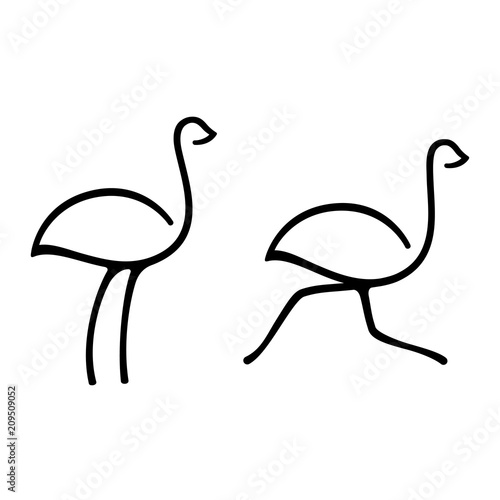Simple ostrich icon