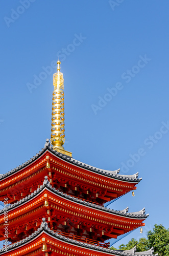 The pagoda in Tocho-ji temple or Fukuoka Giant Buddha temple in Fukuoka, Japan