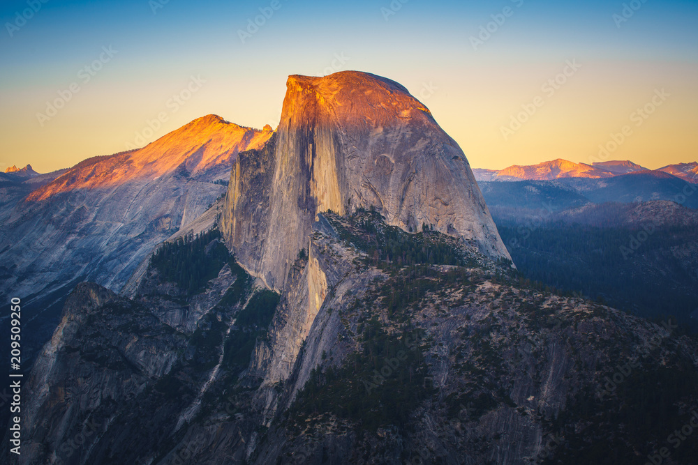 View of Half Dome from Glacier Point in Yosemite National Park