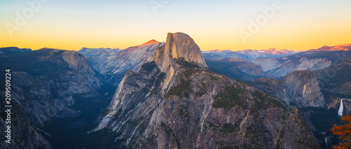 Panoramic View of Half Dome from Glacier Point in Yosemite National Park photo