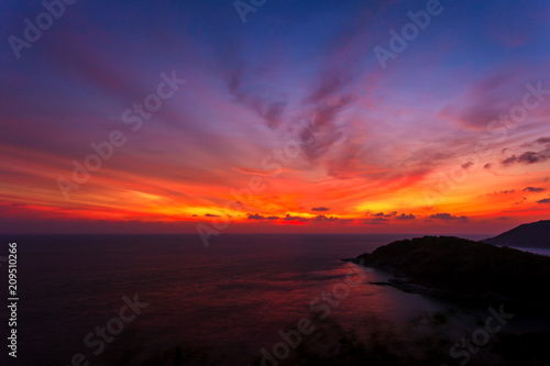 Palm trees & Sunset view at Phuket Island, Thailand