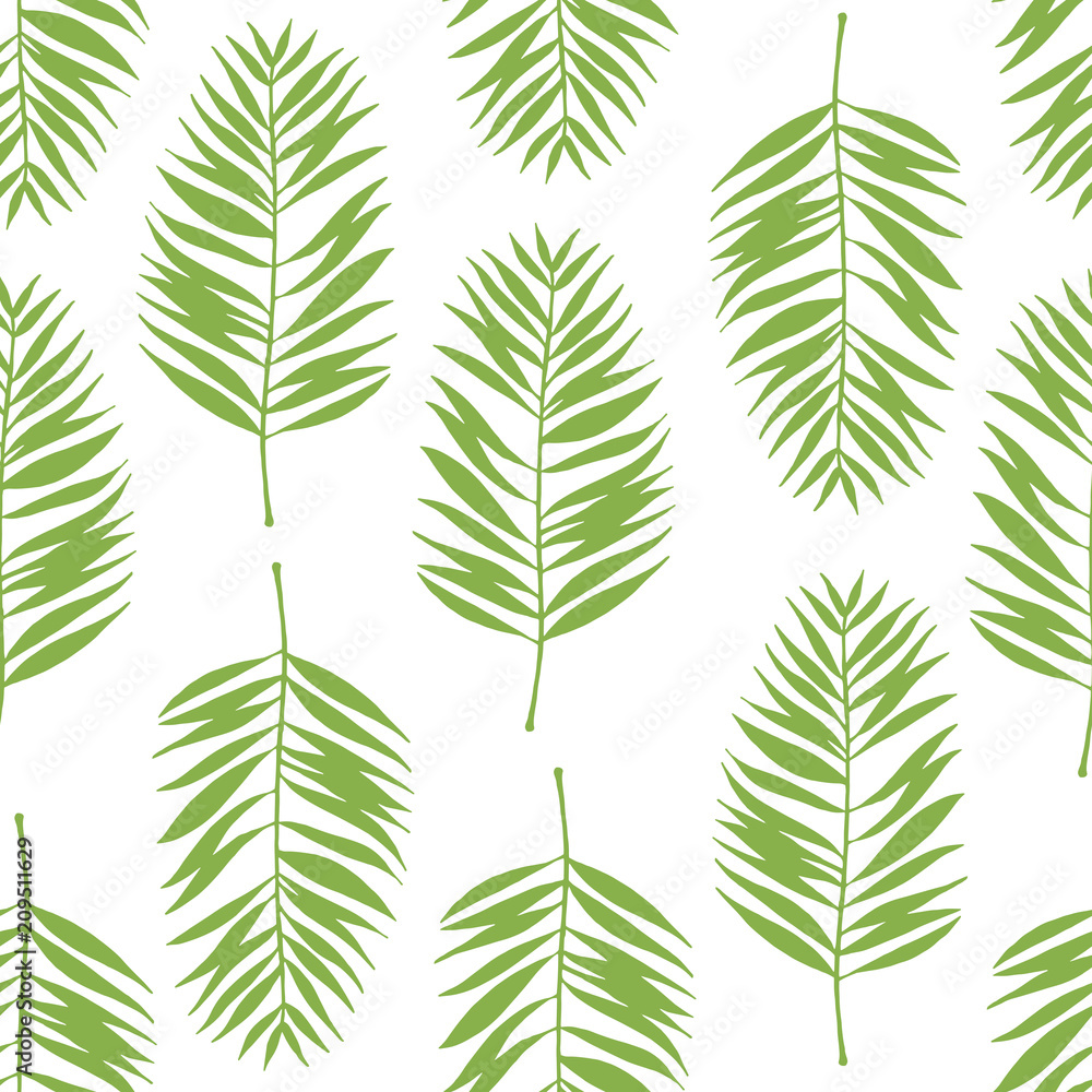 Seamless pattern with decorative leaves. Design for card, print, wallpaper.	