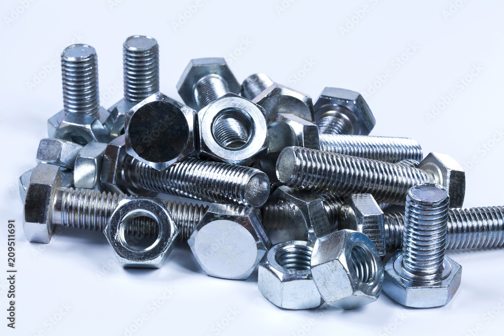 nut and screw. nut and screw.