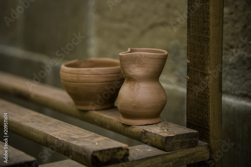 Handmade clay containers © esebene
