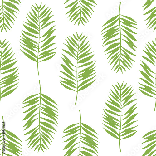 Seamless pattern with decorative leaves. Design for card, print, wallpaper. 
