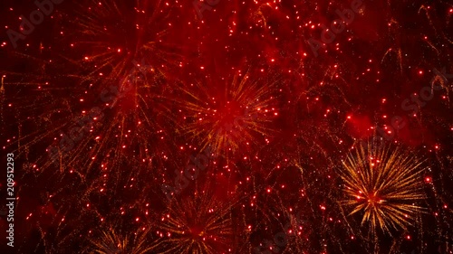 Sparkling with golden sparks red salute
