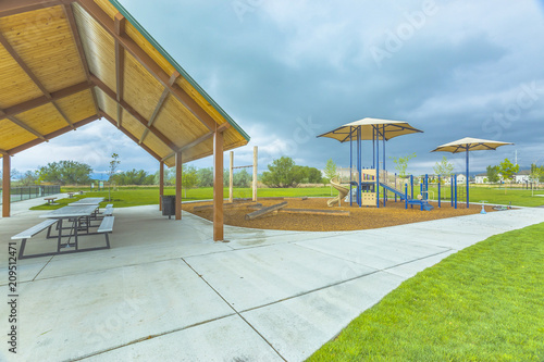 Seating area at playground