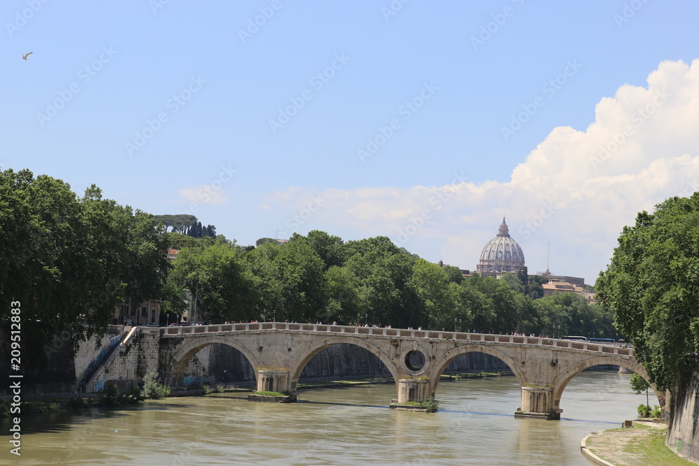 bridge over the Tiber river in Rome