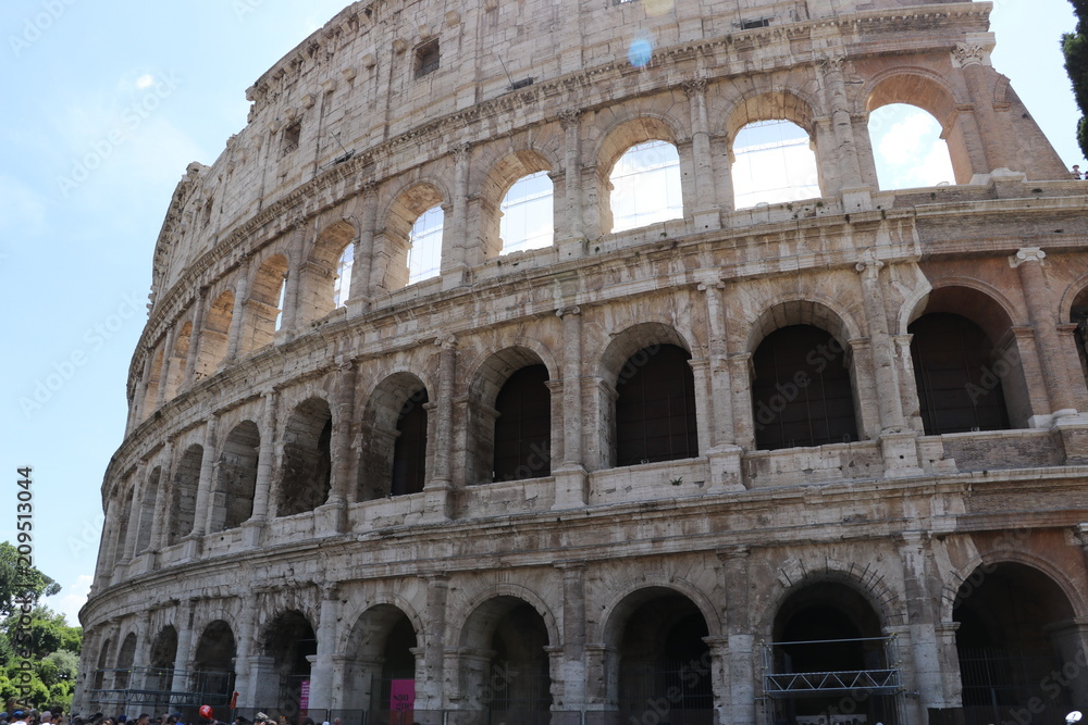 historical coliseum landmark in ancient rome italy