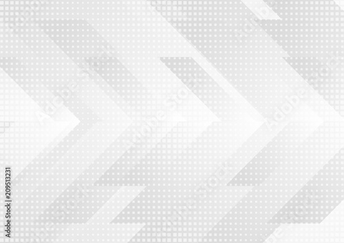 Grey and white tech arrows abstract background
