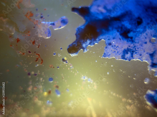 chemical experiment with paints